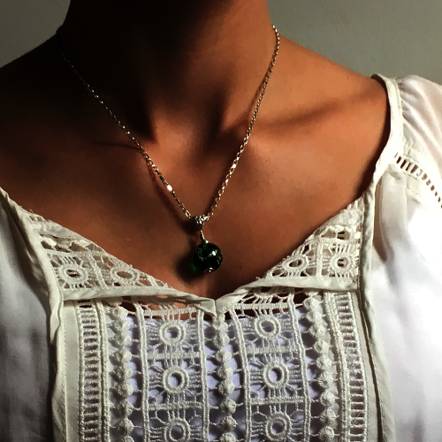 Green Cremation Glass Pendant