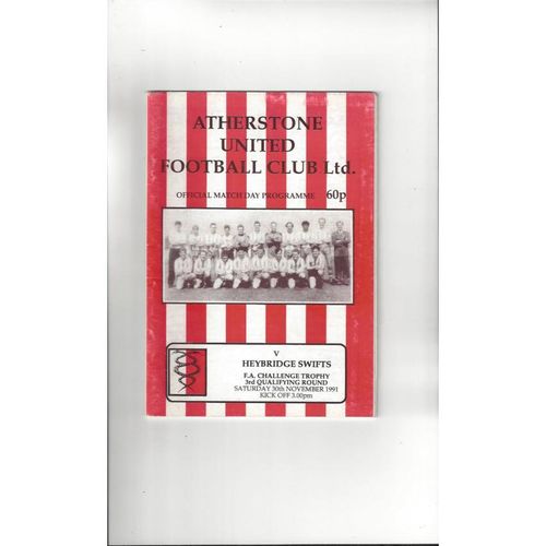 Non-League FA Trophy Football Programmes