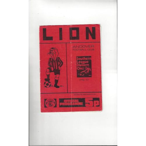 Andover v Wokingham Town FA Trophy Football Programme 1976/77