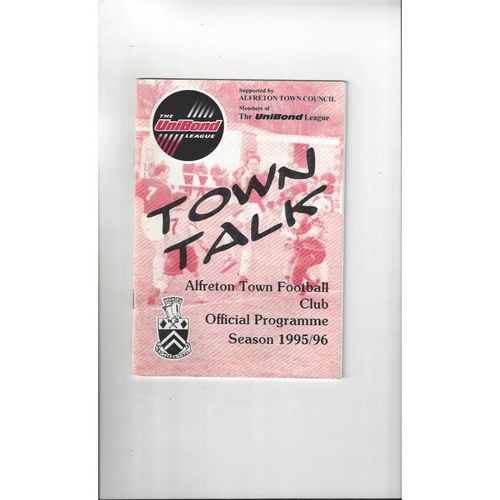 Alfreton Town v Congleton Town FA Trophy Football Programme 1995/96