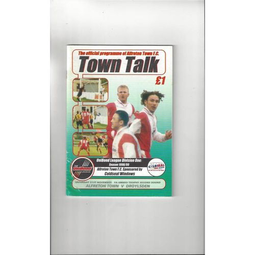 Alfreton Town v Droylsden FA Trophy Football Programme 1998/99