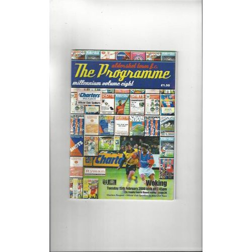Aldershot Town v Woking FA Trophy Football Programme 1999/00