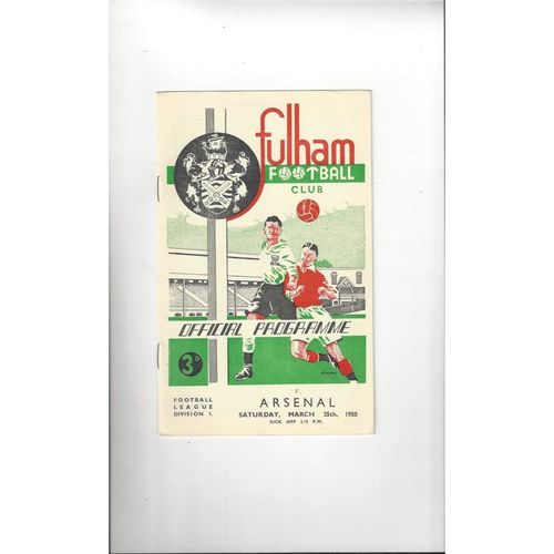 1949/50 Fulham v Arsenal Football Programme