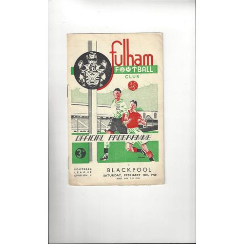 1949/50 Fulham v Blackpool Football Programme