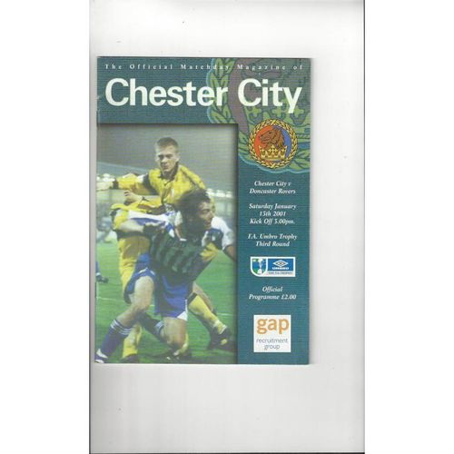 Chester City v Doncaster Rovers FA Trophy Football Programme 2000/01