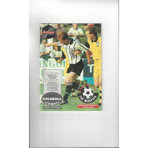 Chorley v Winsford United FA Trophy Football Programme 1995/96