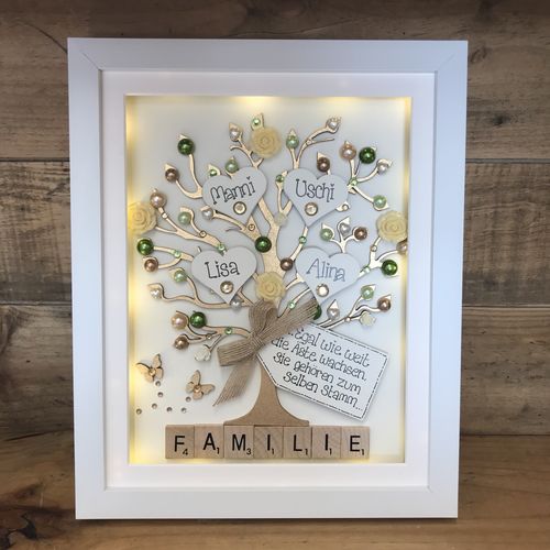 Large LED “ floral ” family tree frame