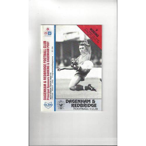 Dagenham v Woking FA Trophy Football Programme 1993/94