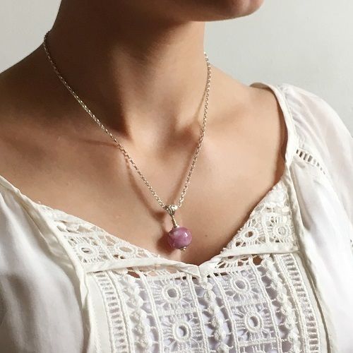 Pink Cremation Glass Pendant