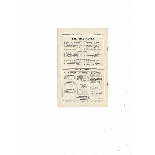 1949/50 Chelsea v Manchester United Football Programme