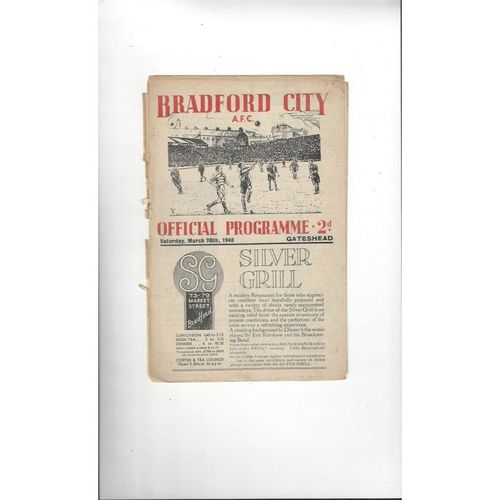 Bradford City Home Football Programmes
