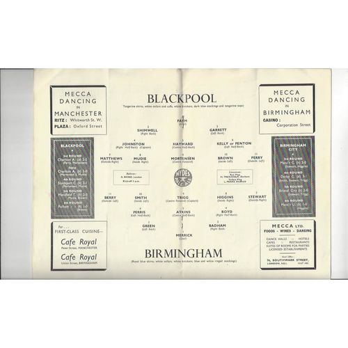1951 Birmingham City v Blackpool FA Cup Semi Final Football Programme @ Manchester City