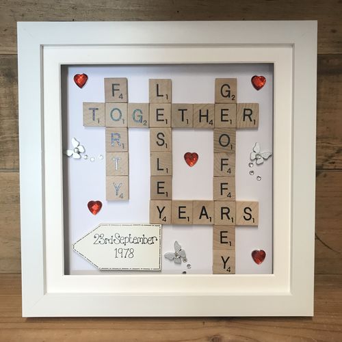 Ruby wedding scrabble word art