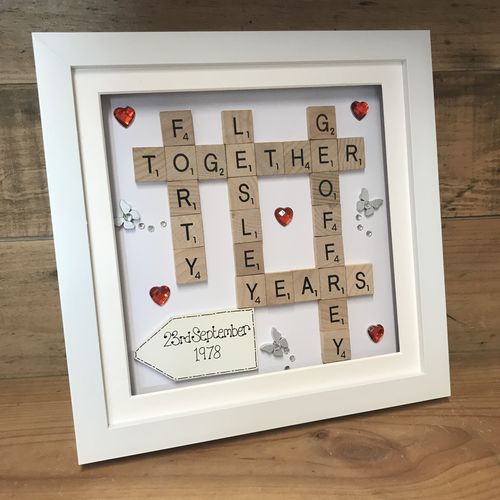 Ruby wedding scrabble word art