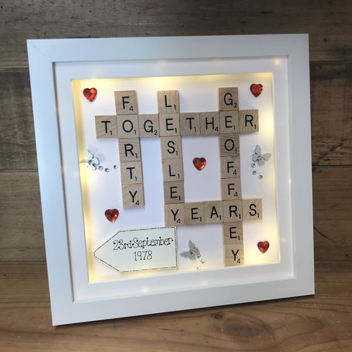 Ruby wedding scrabble word art
