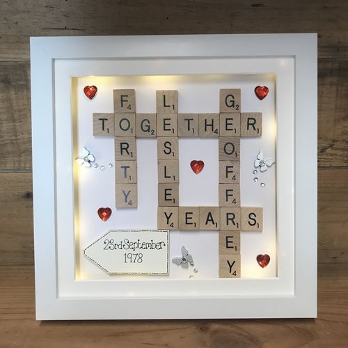 Ruby wedding scrabble word art