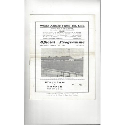 Wrexham Home Football Programmes