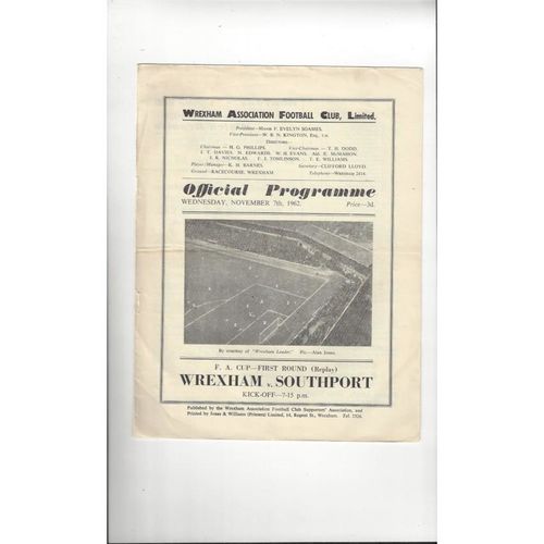 Wrexham Home Football Programmes