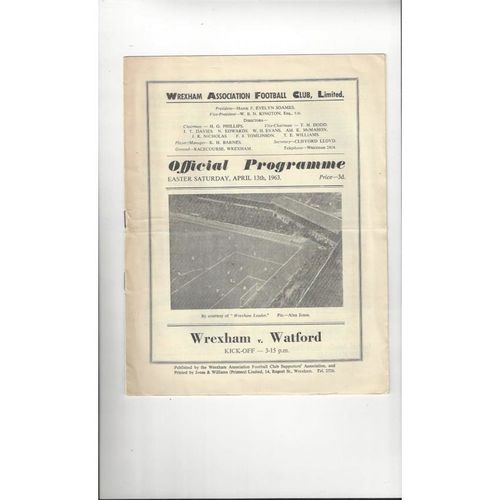 Wrexham Home Football Programmes