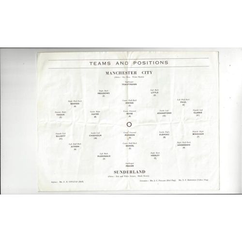 1955 Manchester City v Sunderland FA Cup Semi Final Programme