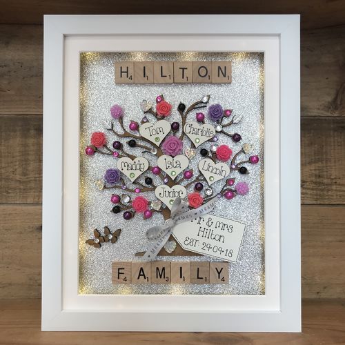 Large LED “ floral “ family tree frame