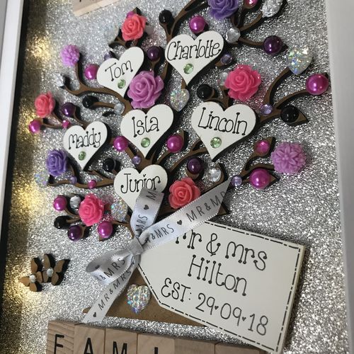 Large LED “ floral “ family tree frame