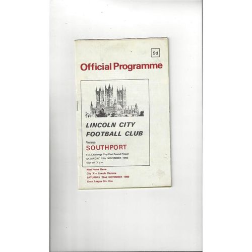1969/70 Lincoln City v Southport FA Cup Football Programme