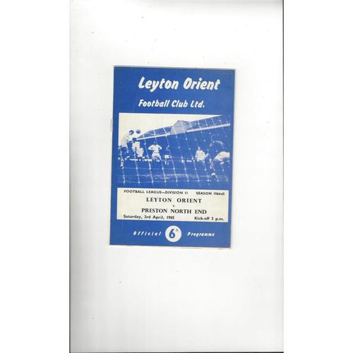 1964/65 Leyton Orient v Preston Football Programme