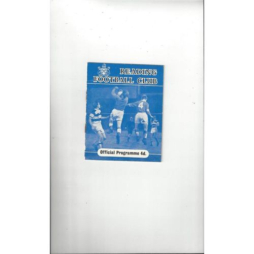 1960/61 Reading v Swindon Town Football Programme