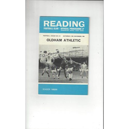 1968/69 Reading v Oldham Athletic Football Programme + League Review