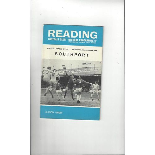 1968/69 Reading v Southport Football Programme + League Review