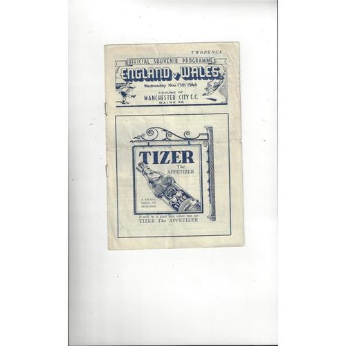 1946 England v Wales Football Programme @ Manchester City