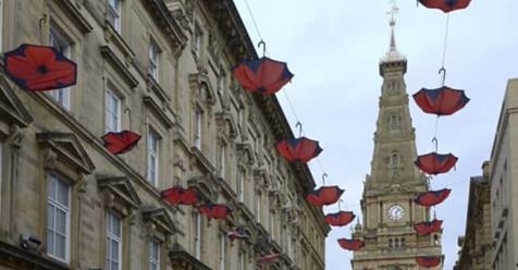 Poppy umbrellas installed in Halifax town centre
