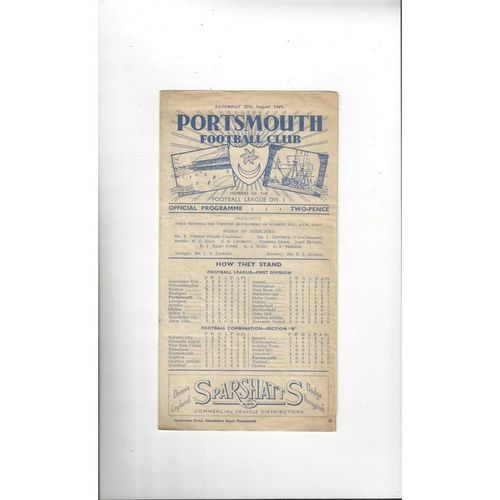 Portsmouth Home Football Programmes