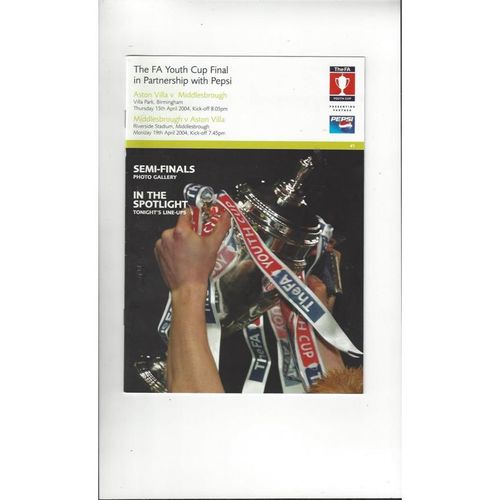 FA Youth Cup Final Football Programmes