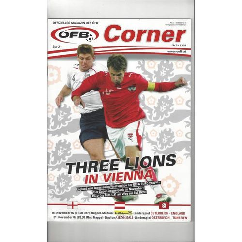 2007 Austria v England Football Programme