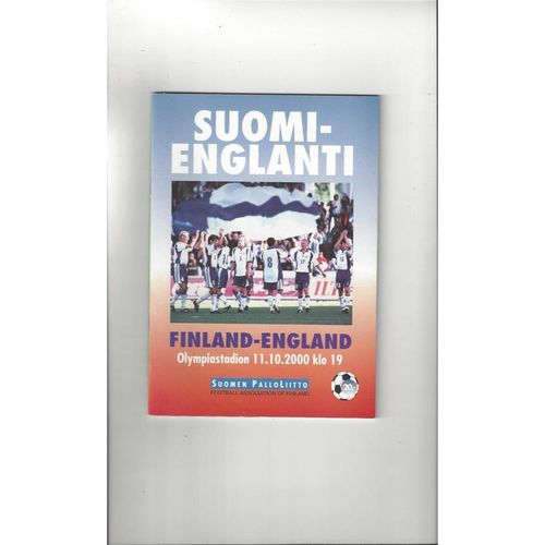 2000 Finland v England Football Programme