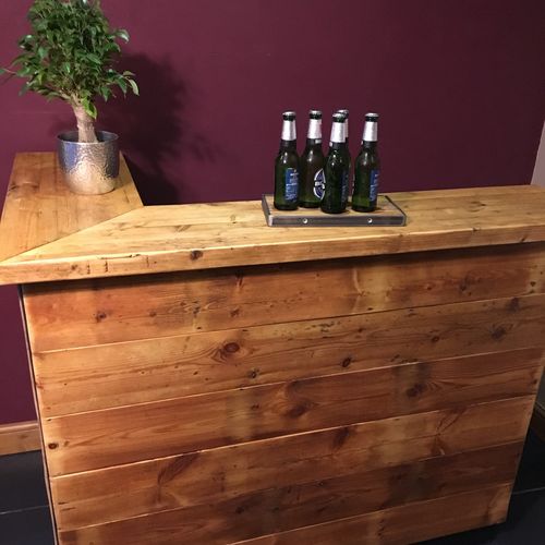 Bespoke drinks bar - reclaimed wood and metal framework/shelves
