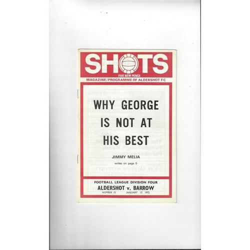 Barrow Away Football Programmes