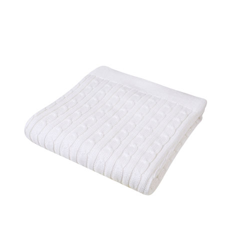 Cable Blanket - White
