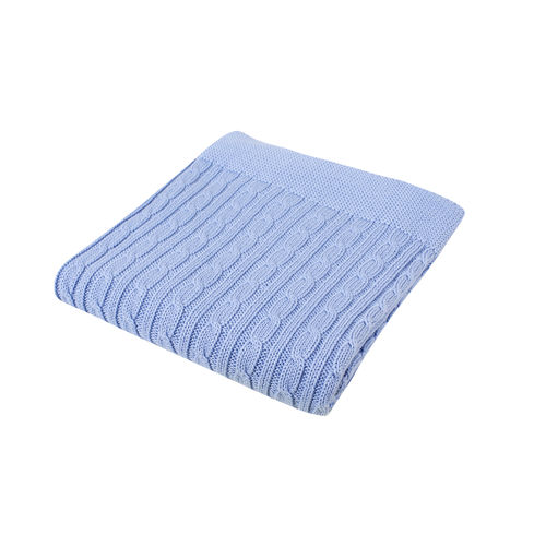 Cable Blanket - Blue