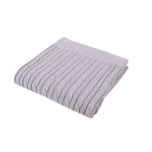 Cable Blanket - Grey