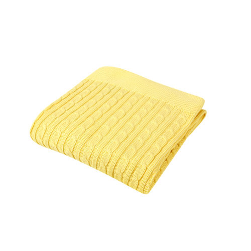 Cable Blanket - Yellow