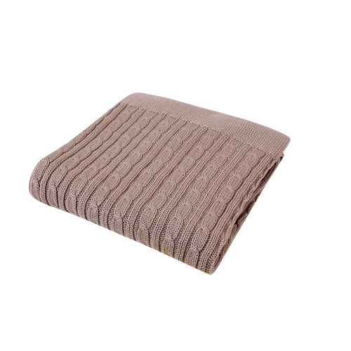 Cable Blanket - Brown