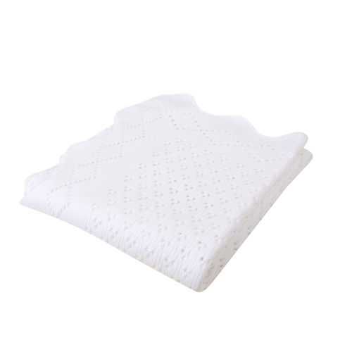 Baby Receiving Blanket - White