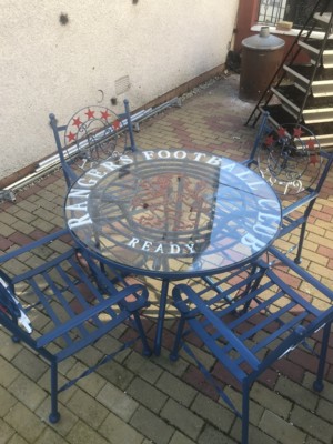 Football chairs, tables and benches