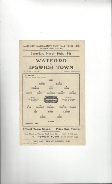 More Football Programmes listed today