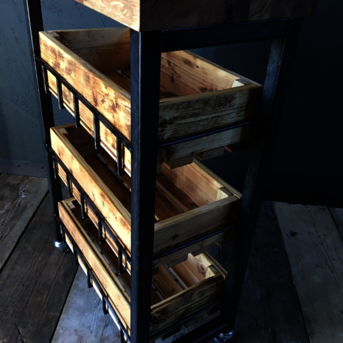 Bespoke rustic vegetable trolley