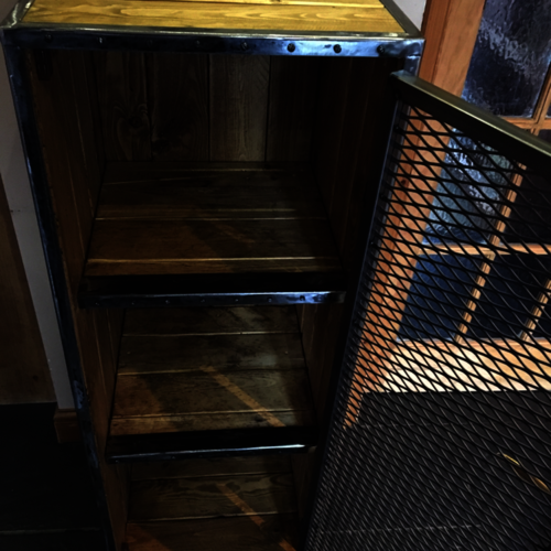 Industrial mesh cupboard