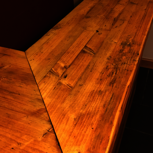 Bespoke drinks bar - reclaimed wood and metal framework/shelves